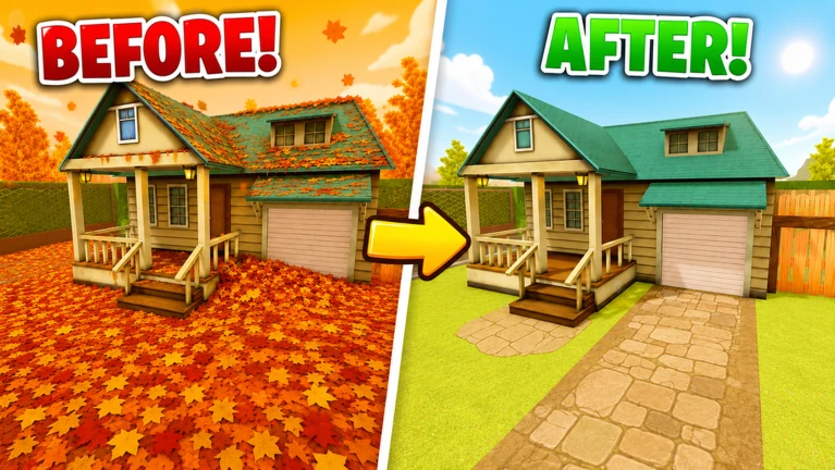 The same house before and after a full leaf clear